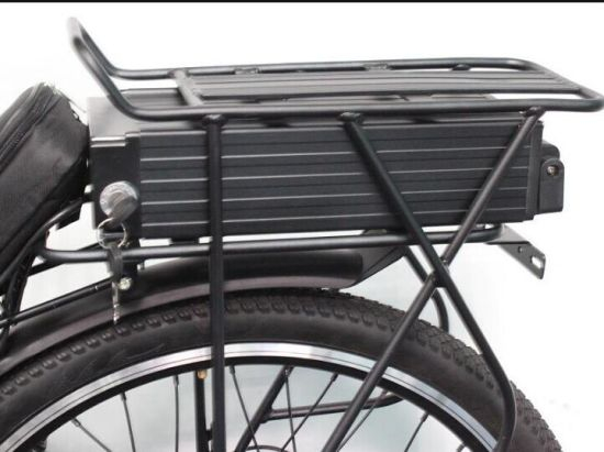 Batterie de vélos électriques, porte-bagages arrière de batterie Ebike, batterie de vélo au lithium-ion avec BMS et chargeur pour vélo de montagne à moteur 1000W/750W/500W