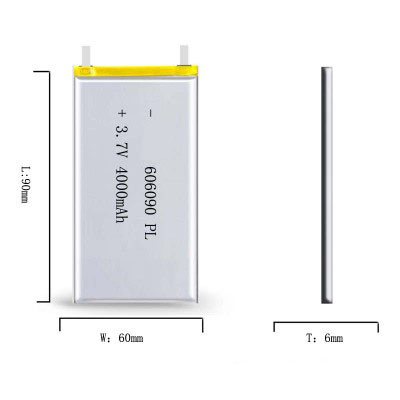 Cellule 606090 de batterie de polymère de lithium de batterie de lipo de 3.7V 4000mAh