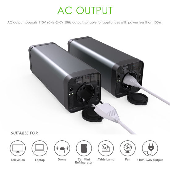 Portable DC12V Power Bank AC 110 220V Puissance de sortie Suply pour le camping en plein air