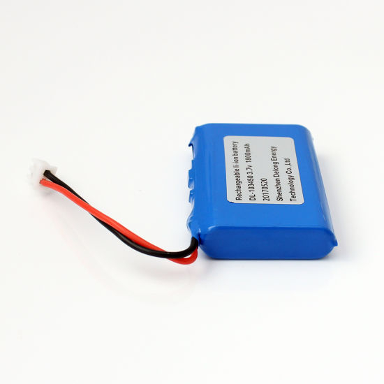 Batterie rechargeable en aluminium d&#39;ion de lithium de Shell de 3.7V 1800mAh 103450 avec le connecteur de Jst