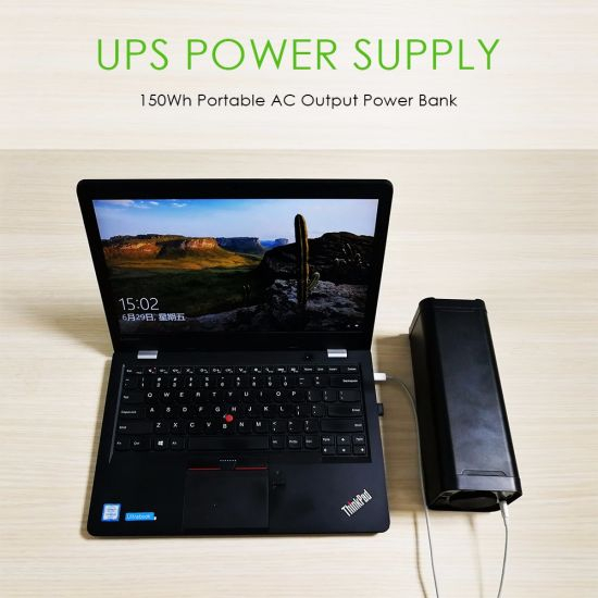 Portable Mini UPS Power Supply AC 220V 150W Banque de puissance de sortie pour ordinateur portable