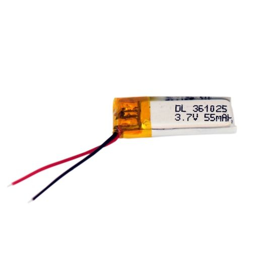 Cellule de batterie au lithium-polymère de la batterie 55mAh 3.7V Lipo 361025