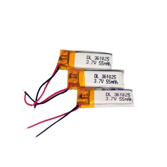 Cellule de batterie au lithium-polymère de la batterie 55mAh 3.7V Lipo 361025