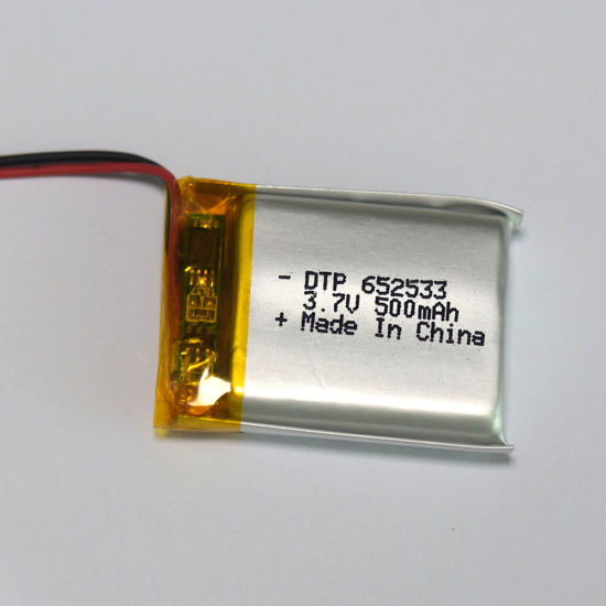 Cellule de batterie rechargeable Lipo 500mAh 3.7V batterie polymère avec PCM 652533