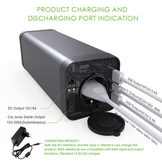 Type de prise 12V DC 5V 2.4A USB Outport Mini UPS avec Type C