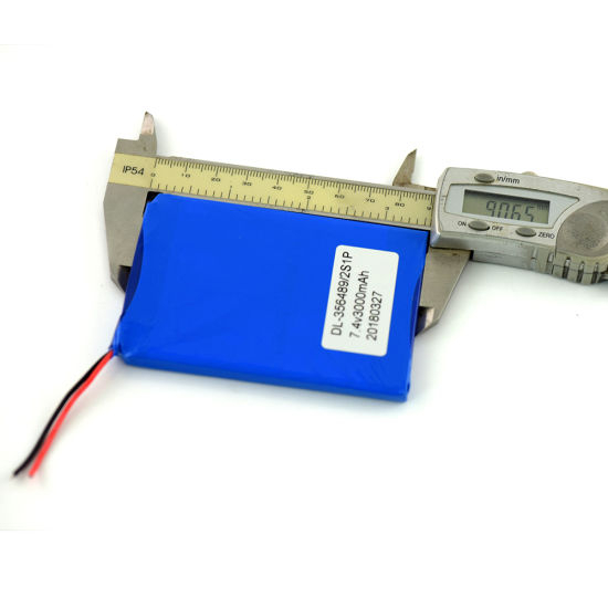 Batterie au lithium polymère rechargeable 7.4V 3000mAh avec PCM et fils